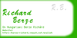 richard berze business card